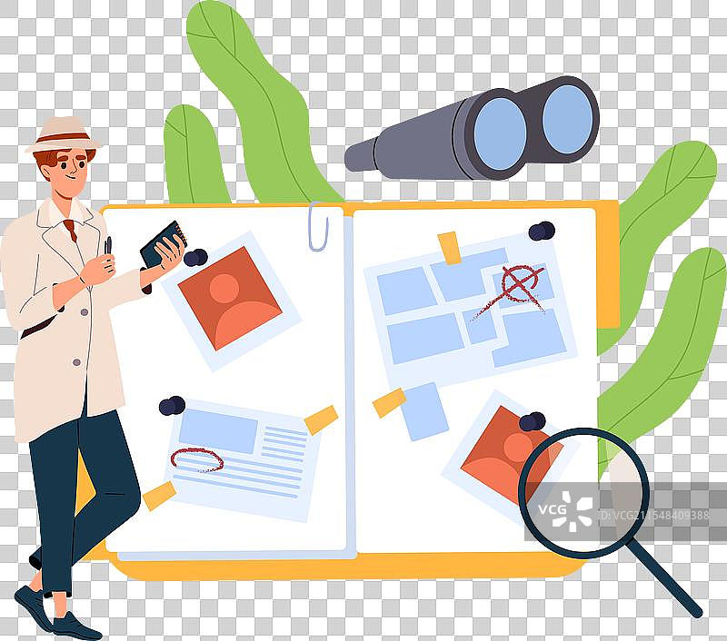 侦探检查证据的概念图片素材