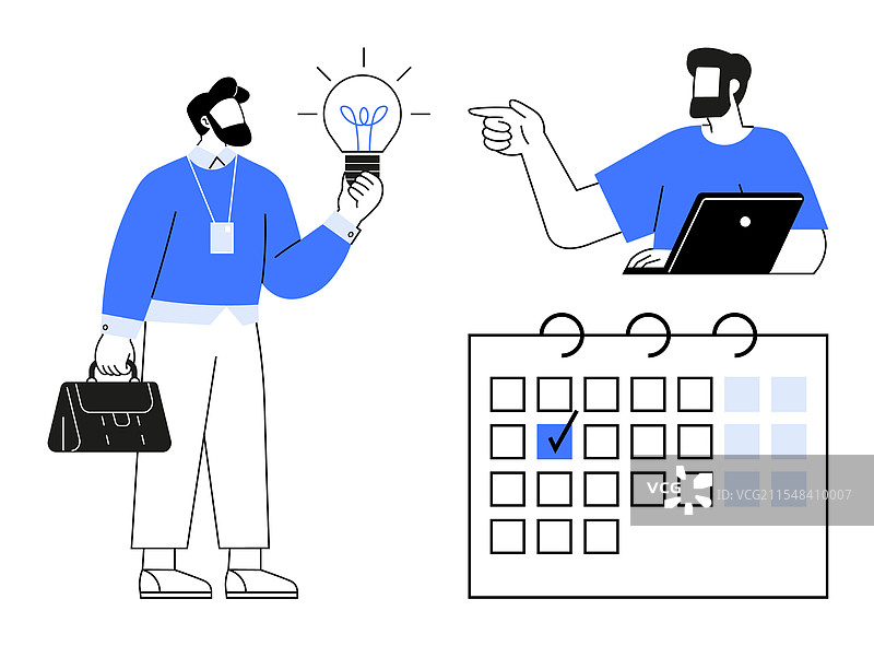 与两人合作和规划的概念图片素材