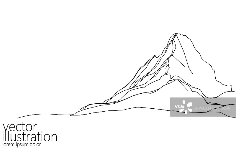 简单线条的连续山脉符号图片素材