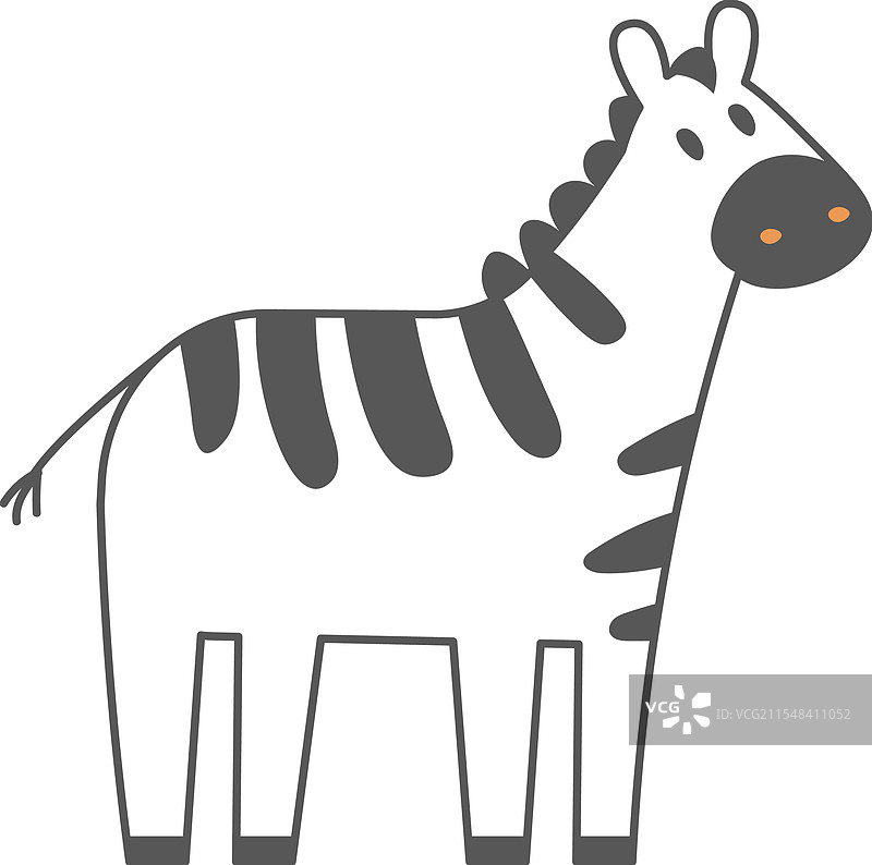 手绘的条纹斑马图片素材