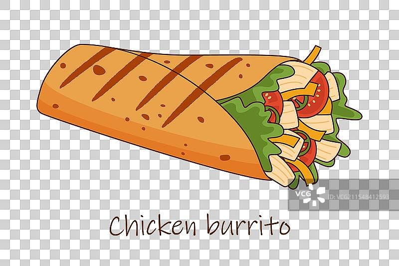 鸡肉蔬菜卷快餐餐点图片素材