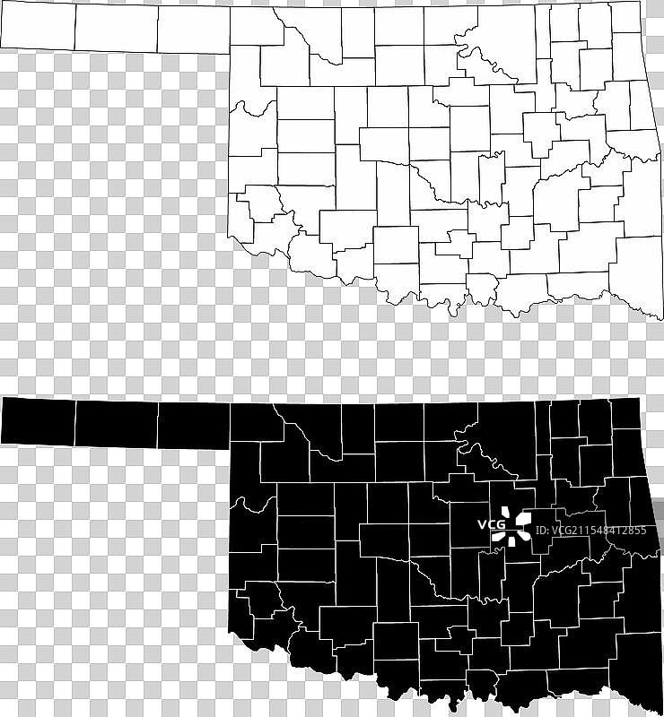 俄克拉荷马州行政地图图片素材