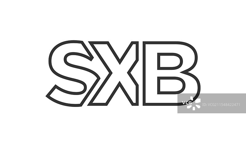强大而现代的sxb标志设计模板图片素材
