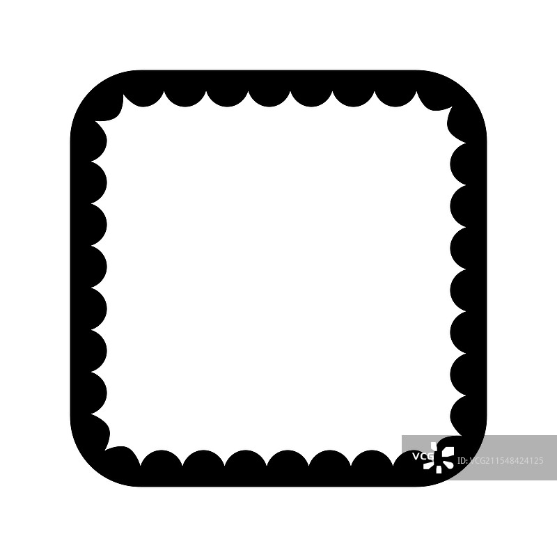带有扇贝形内边框的方形框架图片图片素材