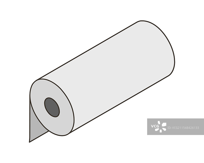 厨房用纸管设计的纺织卷图标图片素材