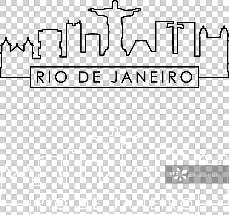 里约热内卢天际线线条风格图片素材
