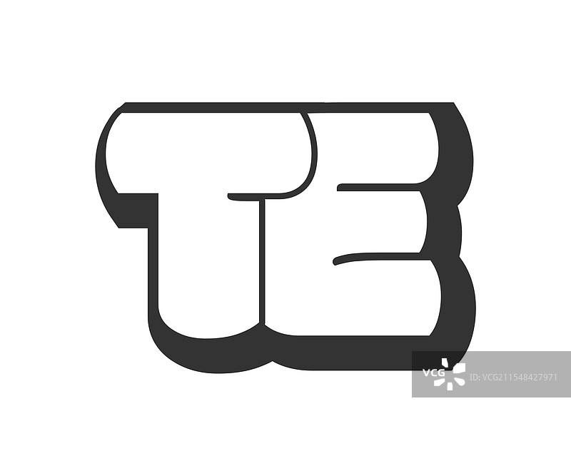 气泡漫画字母的圆形标志图片素材