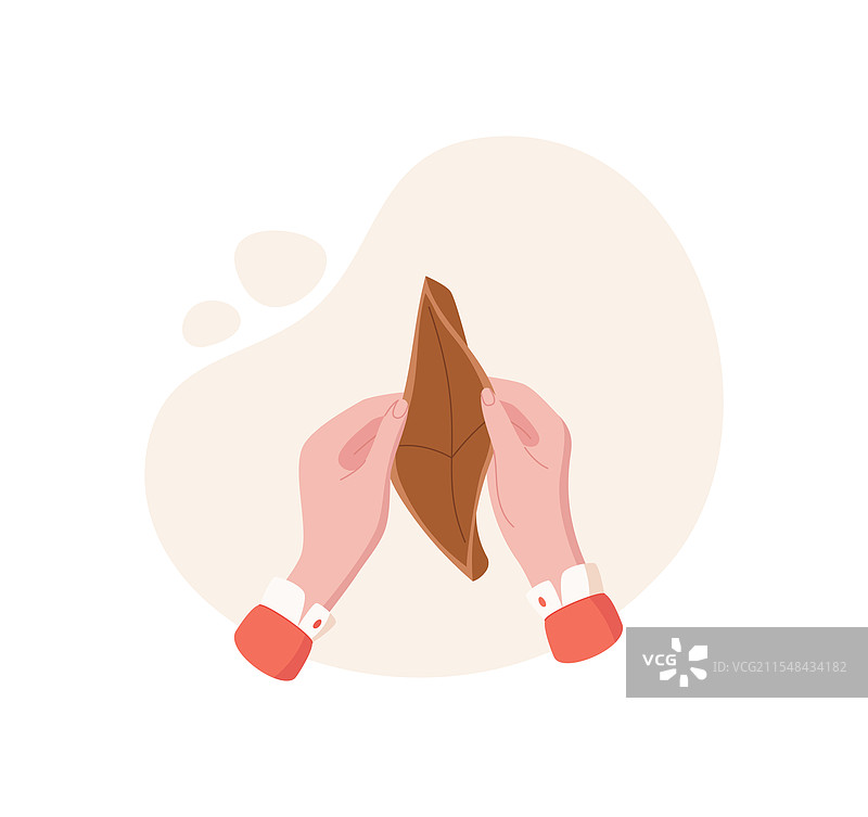 手握空钱包图片素材