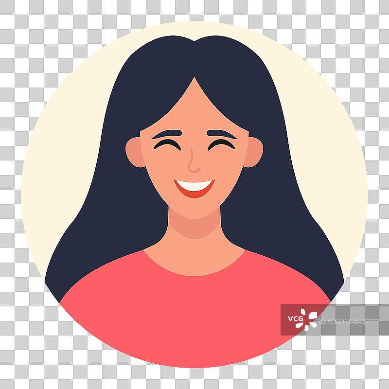深发女性头像的肖像图片素材