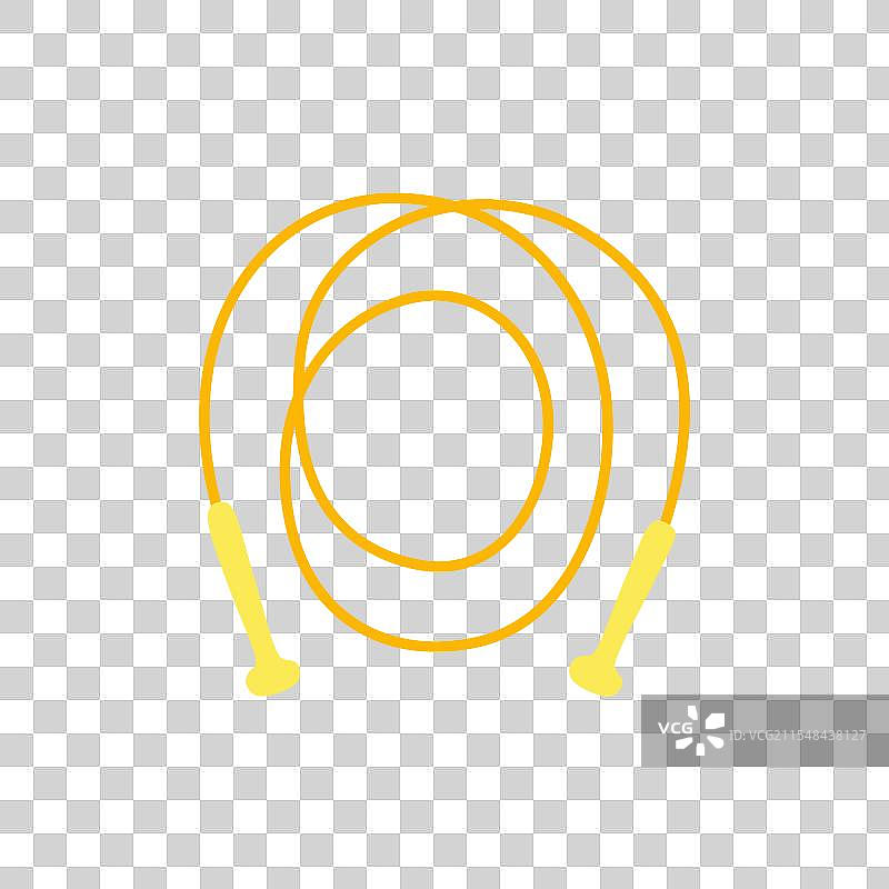 一根黄色跳绳放在一个图片素材