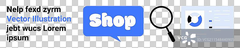 在线购物和数据分析概念图片素材