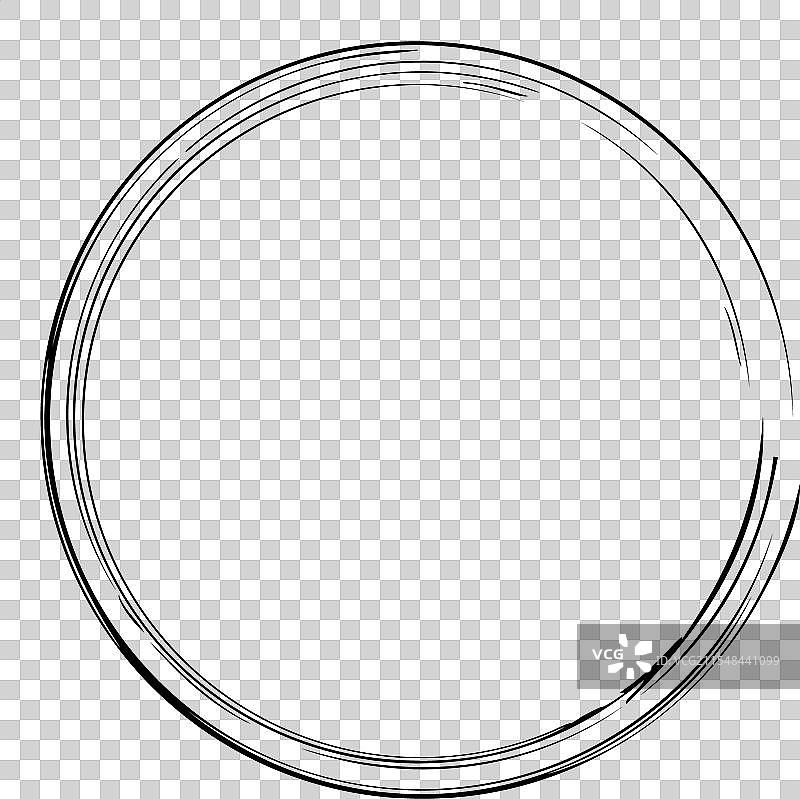 简单手绘圆形框架图片素材