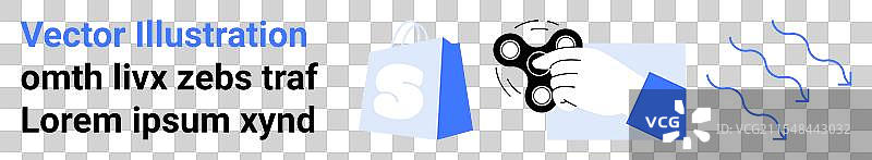 在线购物与放松的指尖陀螺玩具图片素材