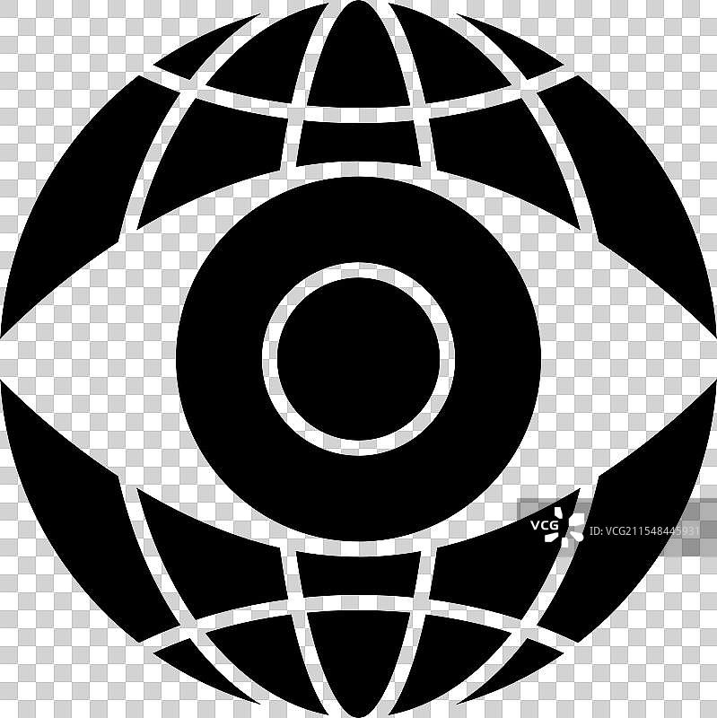 间谍眼睛图标与地球仪图片素材