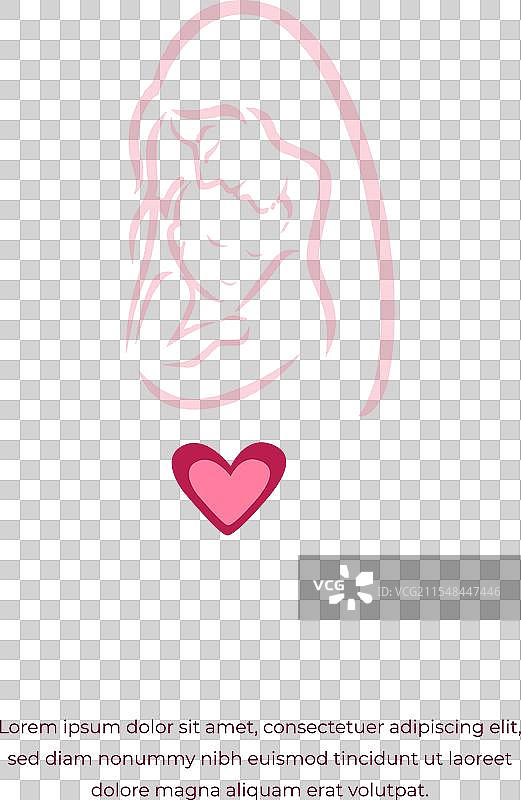 母亲节，5月10日，带有婴儿剪影和图片素材