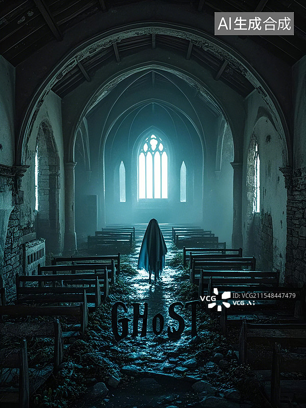 【AI数字艺术】幽灵教堂之谜图片素材