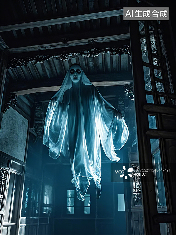 【AI数字艺术】幽灵古宅惊魂图片素材