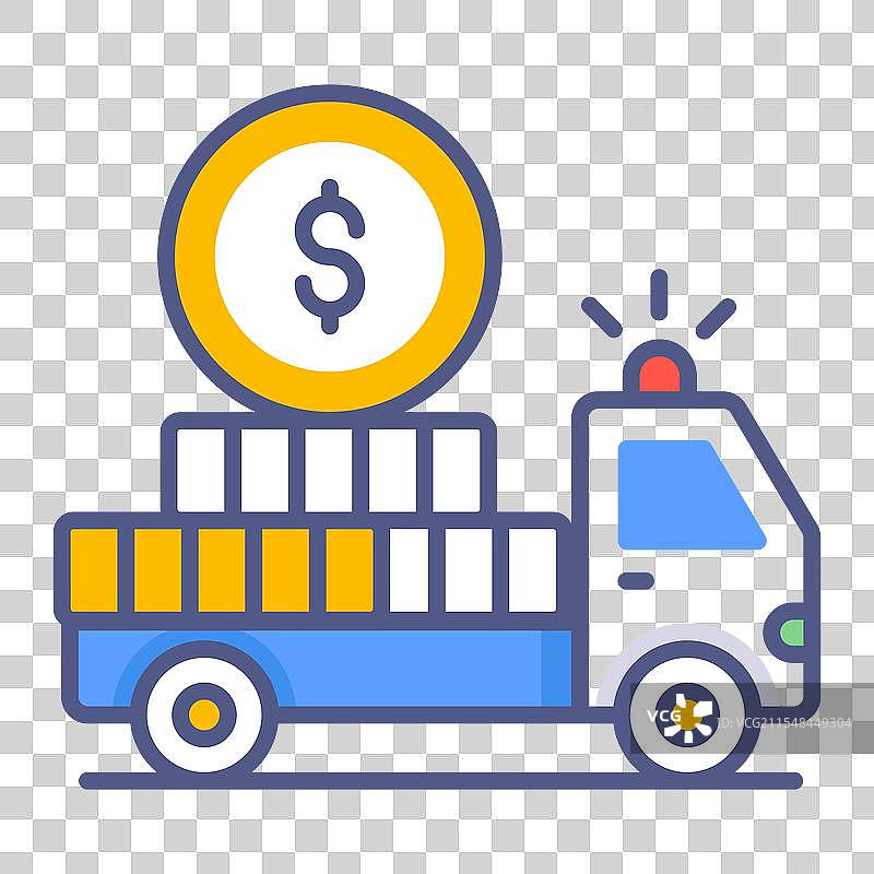 现金运输金融扁平图标，取钱和图片素材