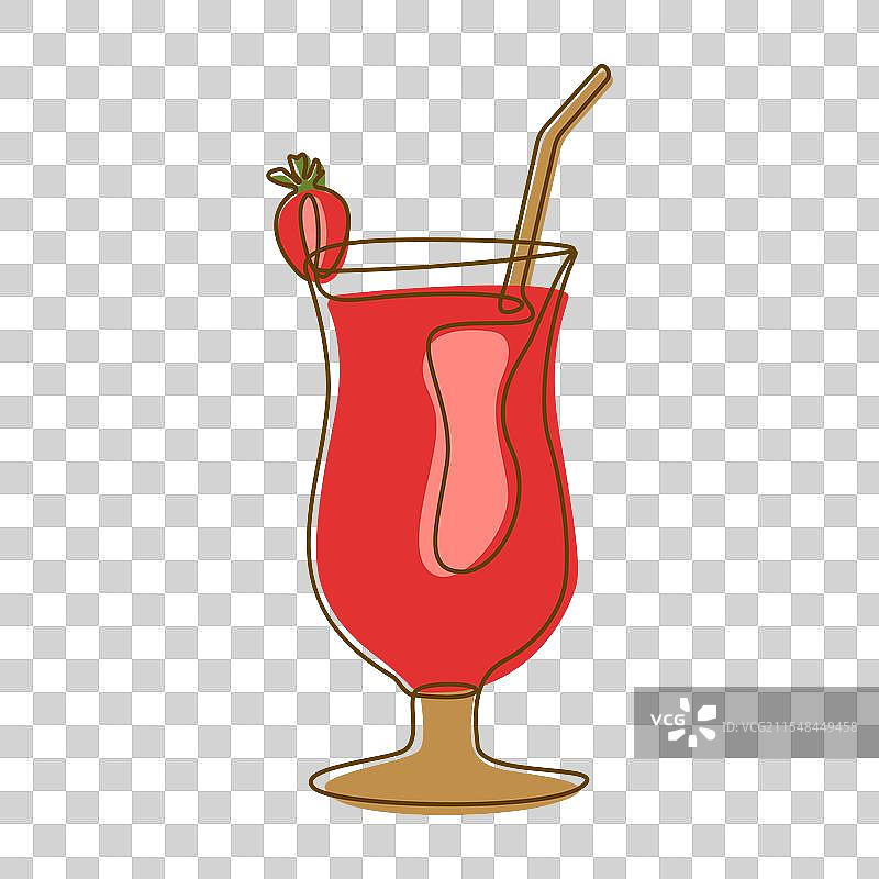 新鲜草莓果汁冰沙，健康美味图片素材