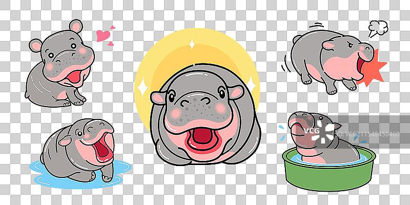 卡通河马角色图片素材