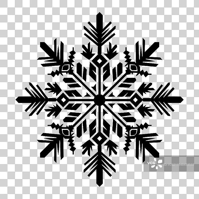 黑白几何雪花设计图片素材