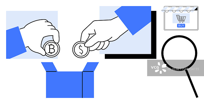 数字交易概念，手部插入操作图片素材