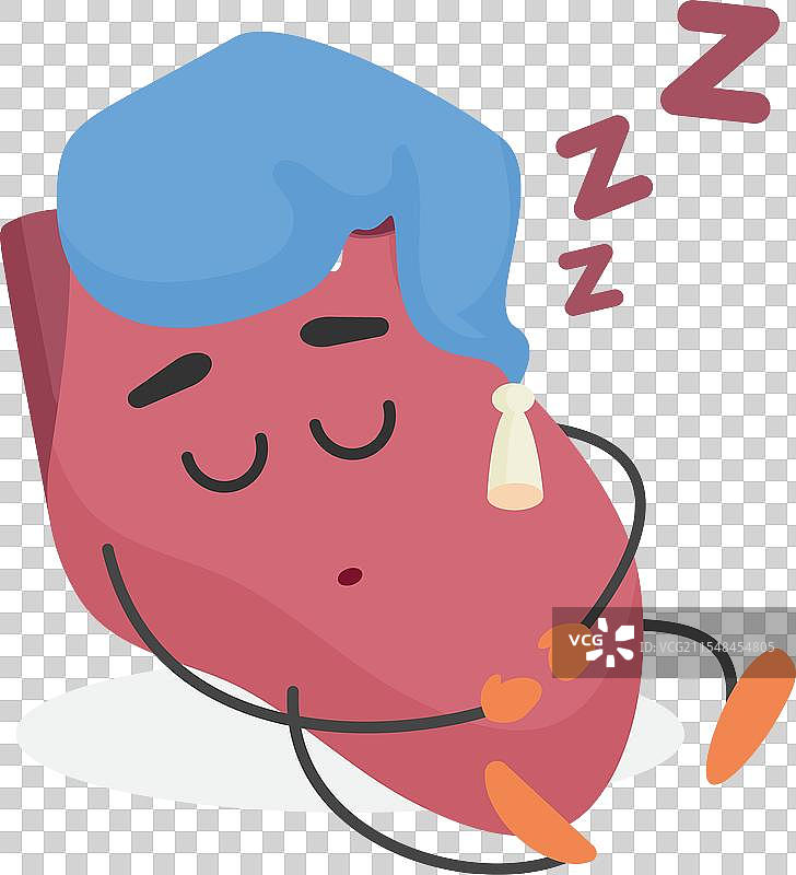 可爱的心形图案在带有毛球的帽子里睡觉，搞笑又有趣图片素材