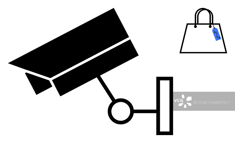 监控购物区的安全摄像头图片素材