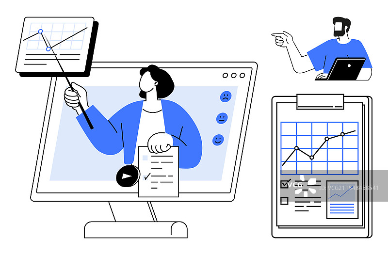 虚拟演示与分析和远程连接图片素材
