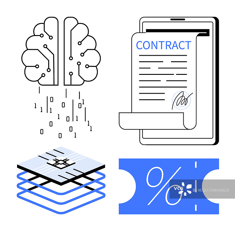 未来科技概念：人工智能大脑数字化图片素材
