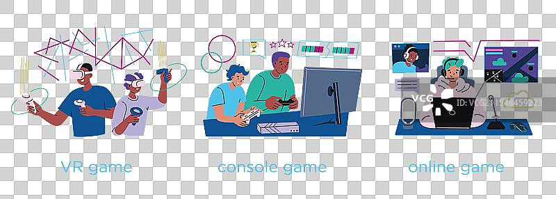 现代游戏场景的虚拟现实图片素材