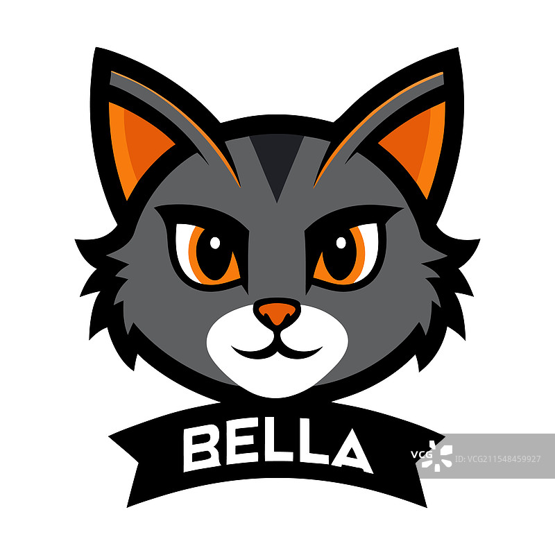 贝拉猫头标志吉祥物图片素材