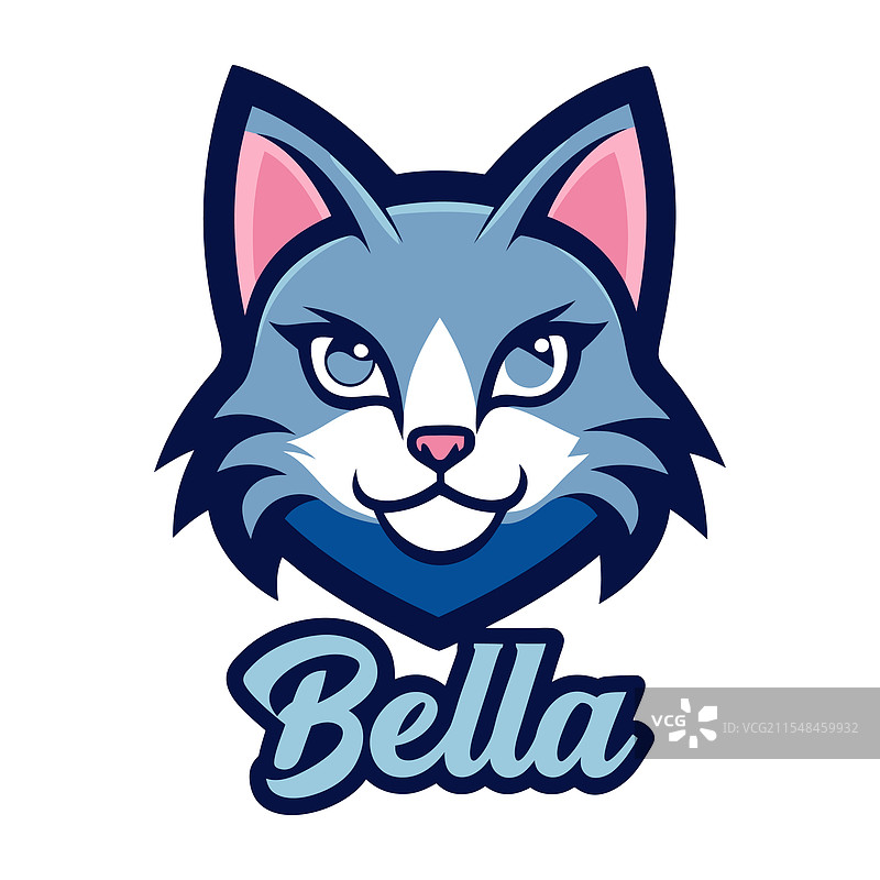 贝拉猫头标志吉祥物图片素材