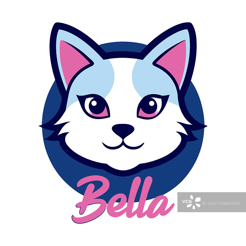 贝拉猫头标志吉祥物图片素材