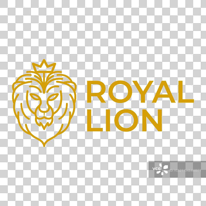 皇家狮子扁平极简风格标志设计图片素材