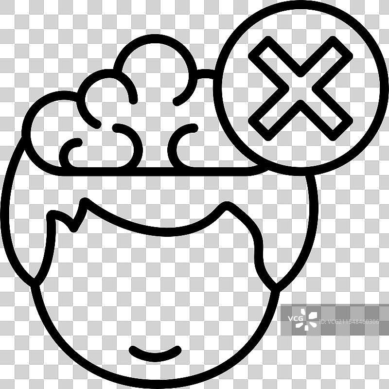 人类思维模式的交叉标记图标设计图片素材