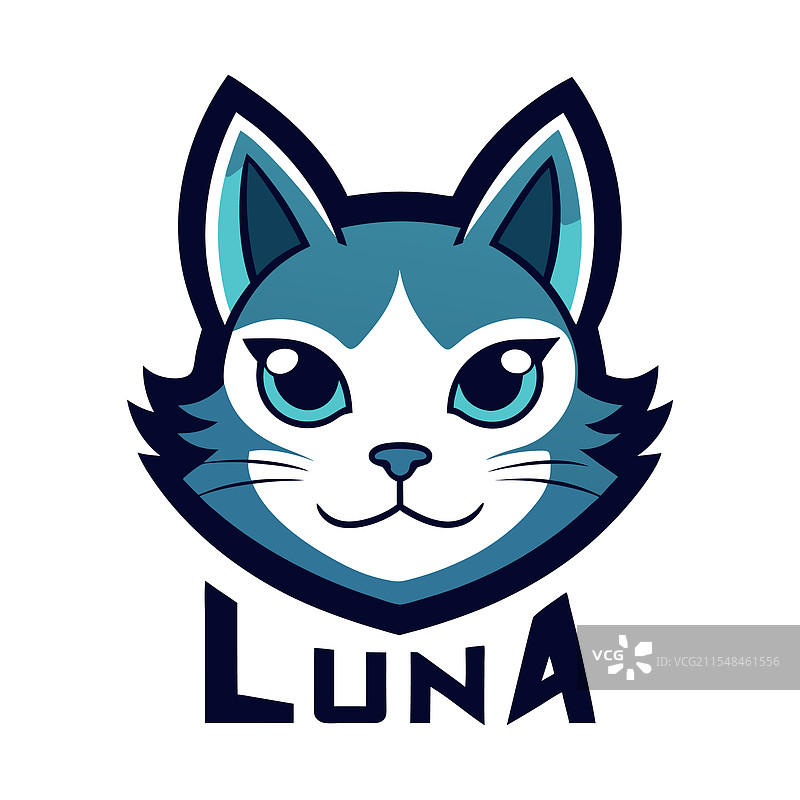 露娜猫头吉祥物标志图片素材