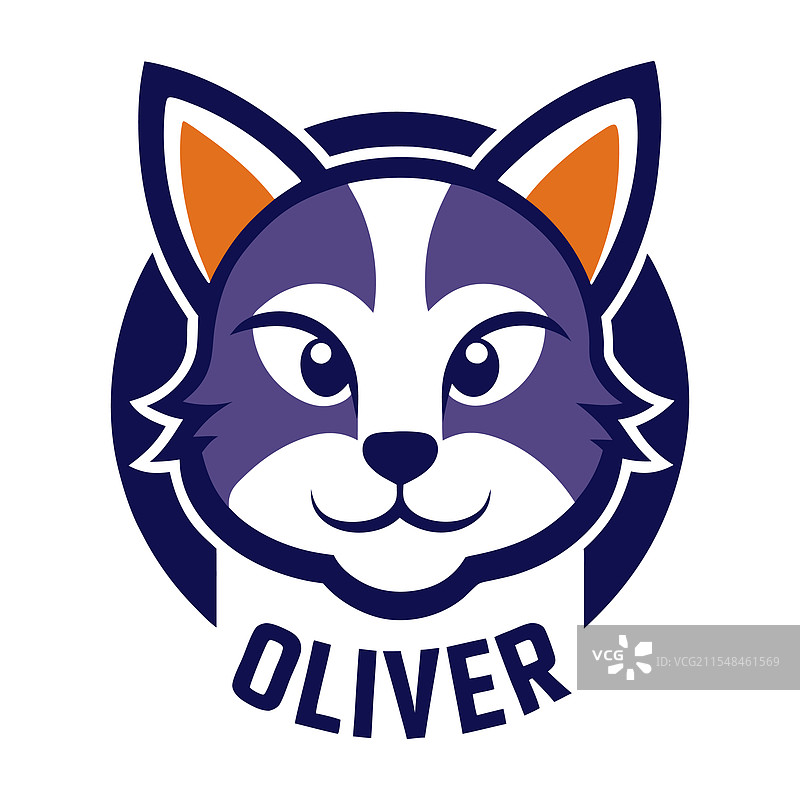 奥利弗猫头吉祥物标志图片素材