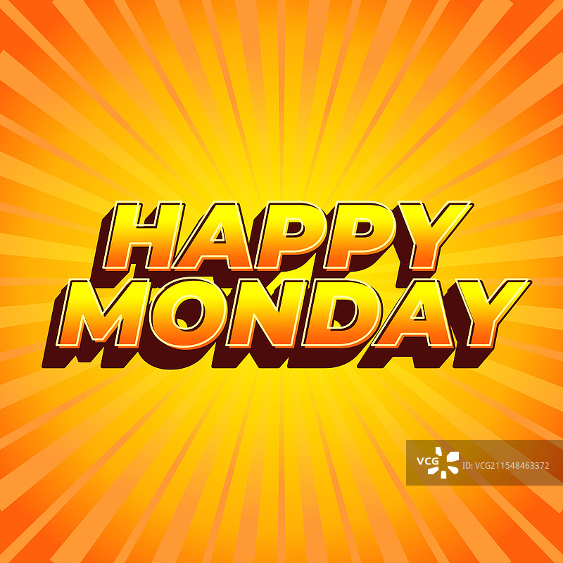 超级粗体的快乐星期一文字效果设计图片素材