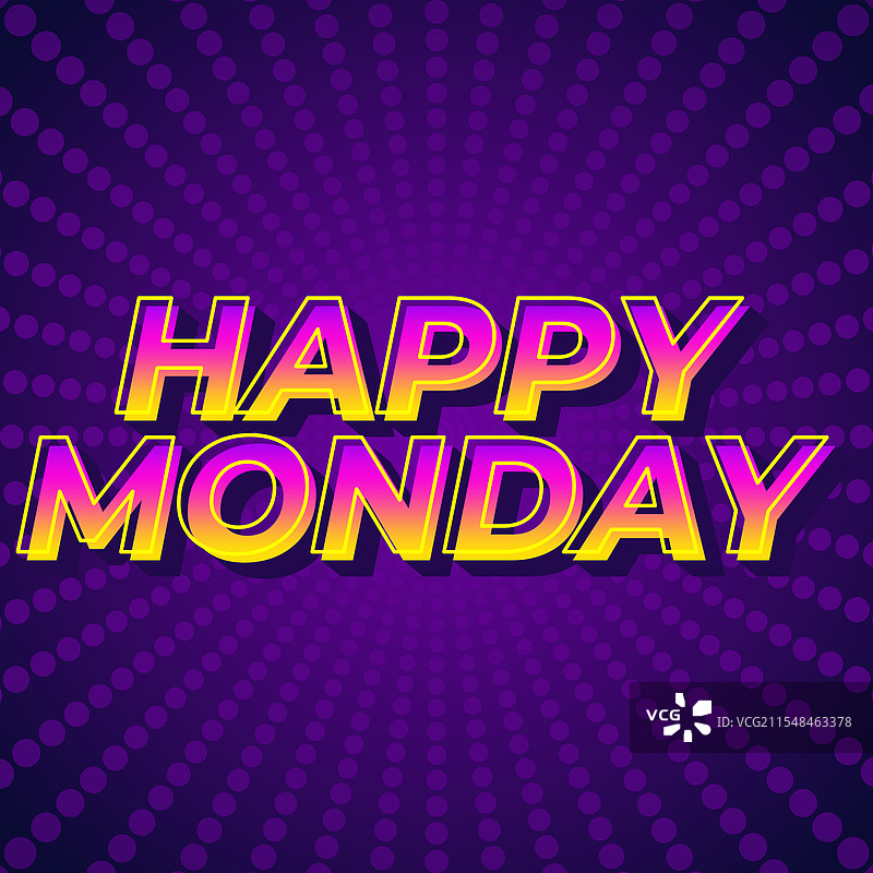 超级粗体的快乐星期一文字效果设计图片素材