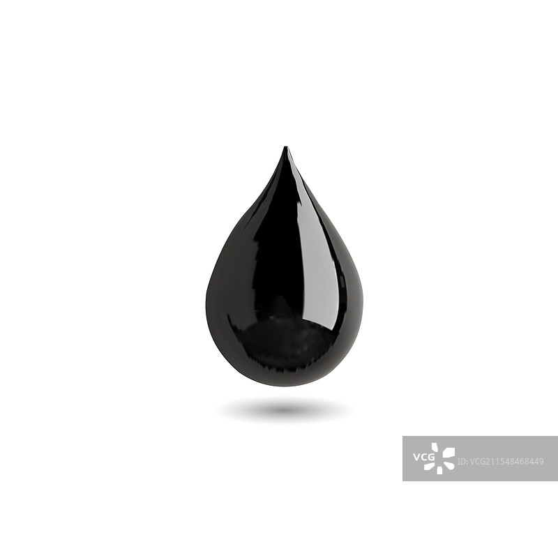逼真的黑色油滴或墨水滴，带有细微的变化图片素材