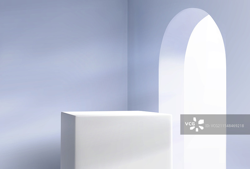 极简主义的讲台布置与拱形门口图片素材