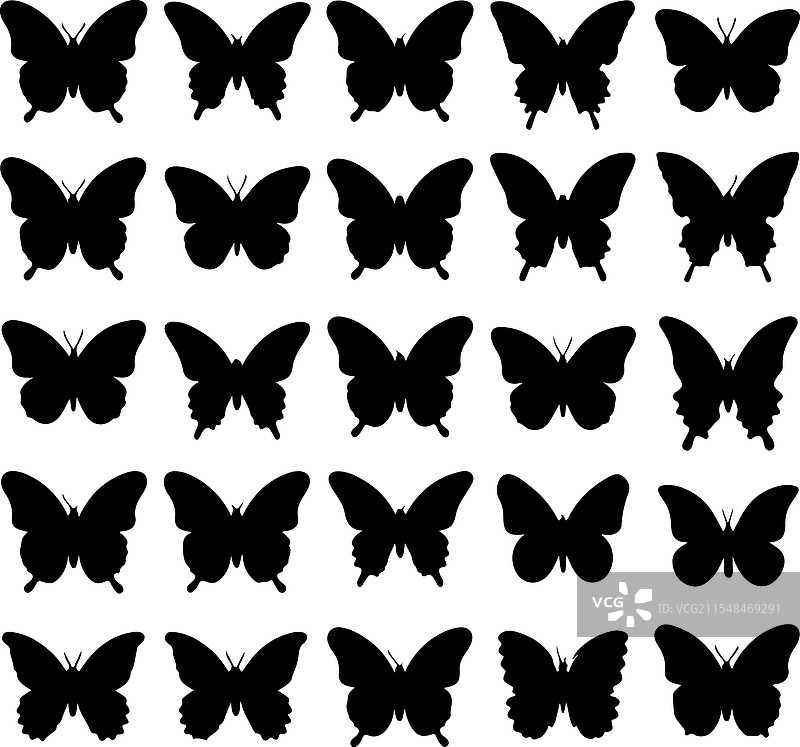 黑色蝴蝶图标图片素材