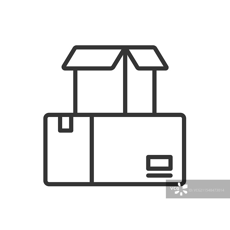 产品盒子图标，线条设计的产品盒子图片素材