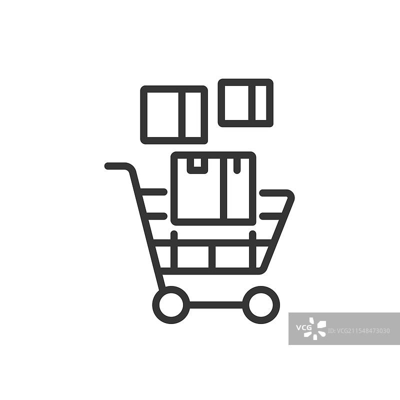 购物车图标，线条设计的商品购物车图片素材