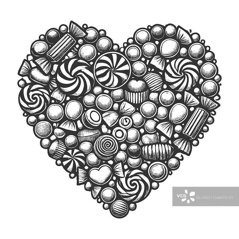 心形糖果组合图片素材