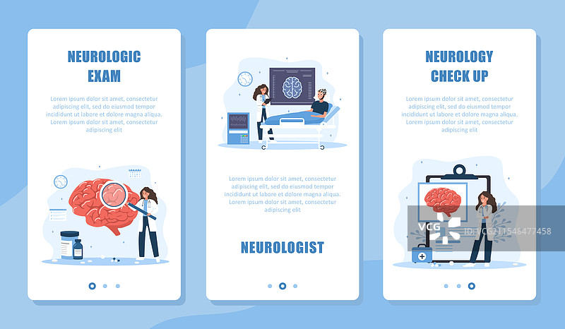 神经科医生的医疗模板概念集图片素材