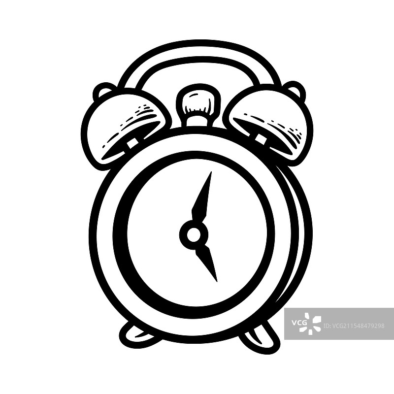 有趣的闹钟，孤立的线条艺术风格绘图图片素材