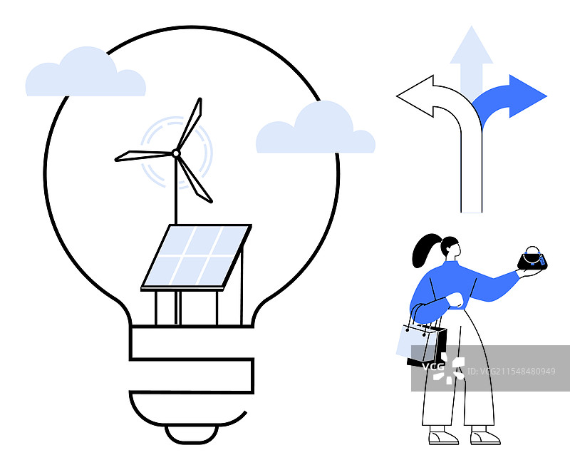 可持续未来概念与太阳能面板房屋图片素材