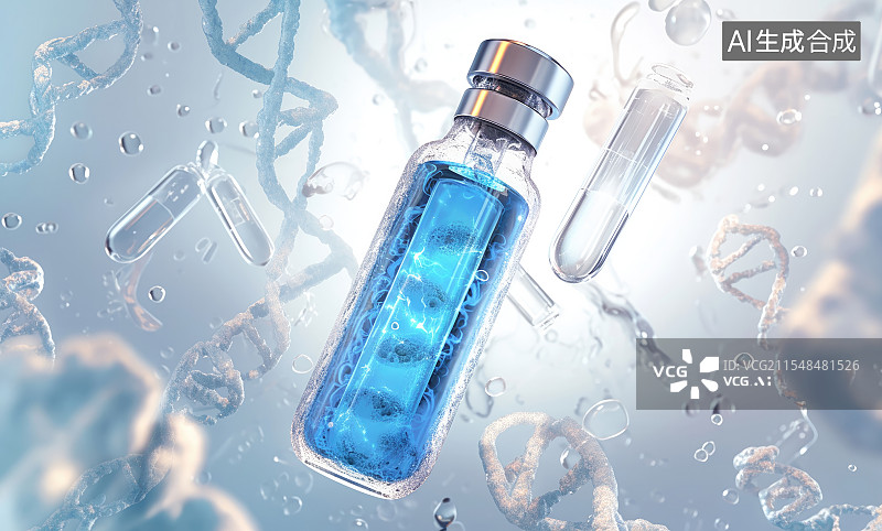 【AI数字艺术】疫苗研发和DNA基因序列的重要发现图片素材